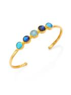 Gurhan Amulet Hue Opal, Aquamarine, Blue Moonstone & 24k Yellow Gold Cuff Bracelet