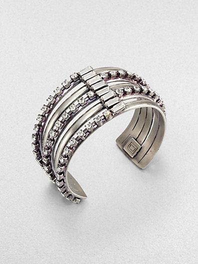 Dannijo Swarvoski Crystal Striped Cuff Bracelet