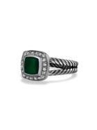 David Yurman Petite Albion Ring With Green Onyx And Diamonds