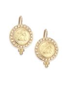 Temple St. Clair Angels Pave Diamond & 18k Yellow Gold Drop Earrings