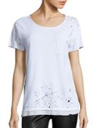 Rta Isabelle Distressed Silk-lined Tee