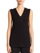 Akris Architecture Collection Sleeveless V-neck Wool Shell