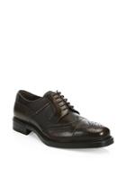 Prada Perforated Lace-up Leather Brogues