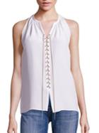 Ramy Brook Patricia Lace-up Silk Top