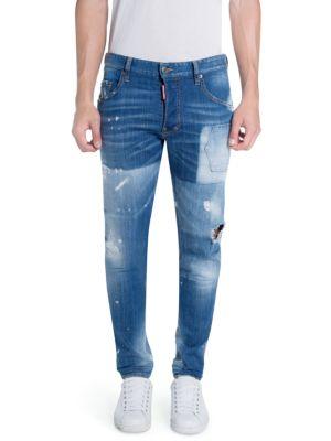 Dsquared2 Distressed Light Patch Jeans