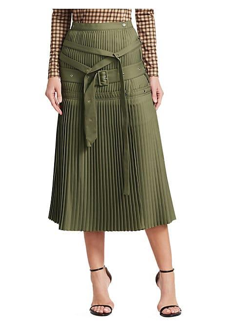 Rokh Pleated Wrap Midi Skirt