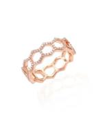 Astley Clarke Honeycomb Diamond & 14k Rose Gold Ring