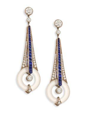 Fred Leighton Diamond, Sapphire & Rock Crystal Drop Earrings