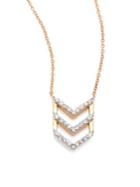 Kismet By Milka Chevron Diamond & 14k Rose Gold Pendant Necklace