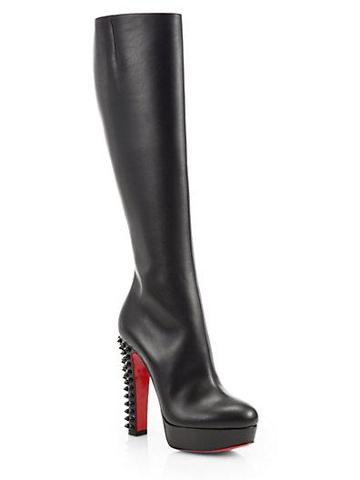 Christian Louboutin Taclou Leather Spiked-heel Knee-high Boots