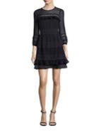 Rebecca Taylor Silk Georgette & Lace A-line Dress
