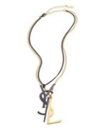 Saint Laurent Ysl Two-tone Layered Necklace