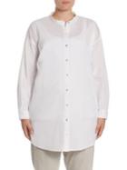 Eileen Fisher, Plus Size Mandarin Collar Long Shirt