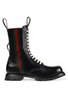 Gucci Leather Boot With Web