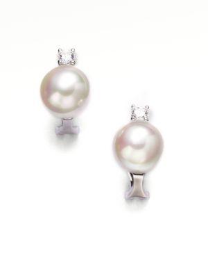Majorica 12mm Round White Pearl Stud Earrings