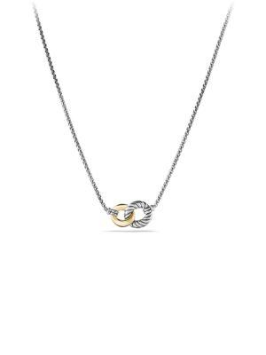 David Yurman Belmont Curb Link Double Link Necklace With Gold