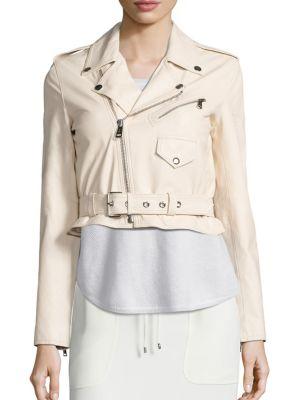 Polo Ralph Lauren Cropped Leather Moto Jacket