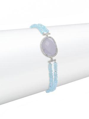 Meira T Diamond, Blue Opal & 14k White Gold Beaded Double-row Bracelet