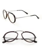 Tom Ford Eyewear 53mm Round Acetate & Metal Optical Glasses