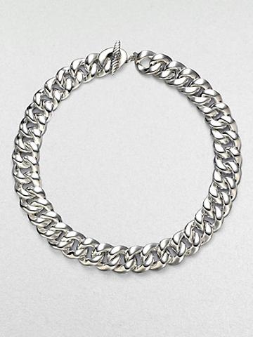 David Yurman Sterling Silver Curb Chain Necklace