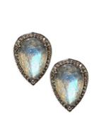 Nina Gilin Diamond & Labradorite Stud Earrings