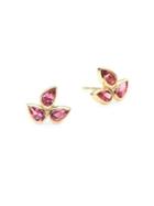 Anzie Bouquet Pink Tourmaline & Yellow Gold Earrings