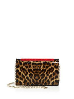 Christian Louboutin Vanite Small Leopard Patent Leather Clutch