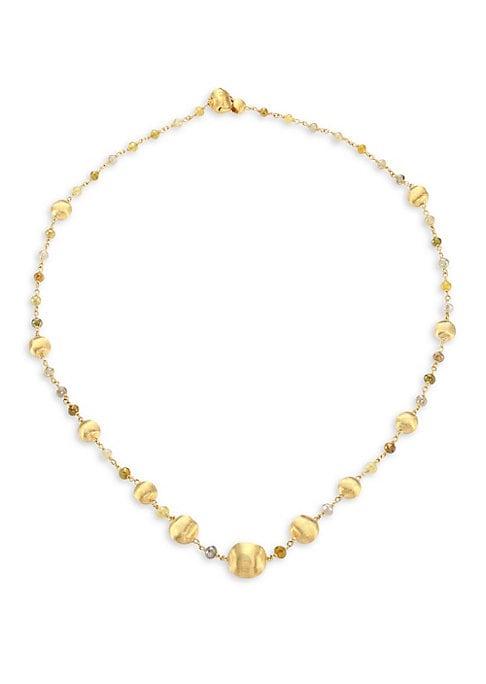 Marco Bicego Africa Multicolor Diamond & 18k Gold Beaded Necklace