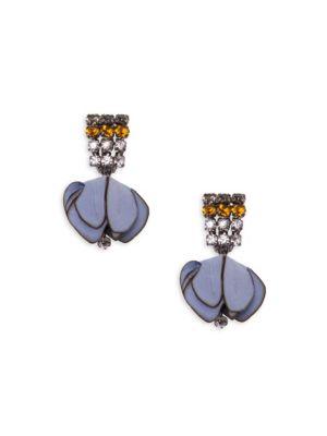 Marni Crystal-embellished Stainless Steel Drop Earrings