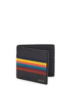 Paul Smith Embroidered Stripe Leather Bi-fold Wallet