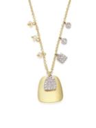 Meira T Diamond, 2.3-2.4mm White Freshwater Pearl & 14k Yellow Gold Pendant Necklace