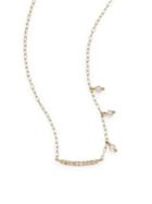 Meira T Curved Diamond Bar Necklace