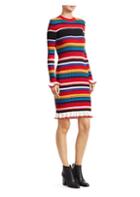 Msgm Striped Rib-knit Sweater Dress