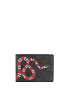 Gucci Kingsnake Print Gg Supreme Wallet