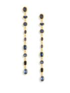 Gurhan Amulet Hue Sapphire & 24k Yellow Gold Long Drop Earrings