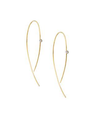 Lana Jewelry Hooked On Hoop Diamond & 14k Yellow Gold Earrings/1