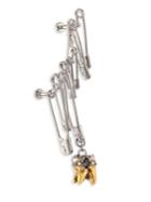 Alexander Mcqueen Crystal Embellished Safety Pin Ear Cuffs
