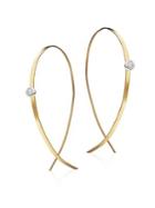 Lana Jewelry Upside Down Small Diamond & 14k Yellow Gold Flat Hoop Earrings/1