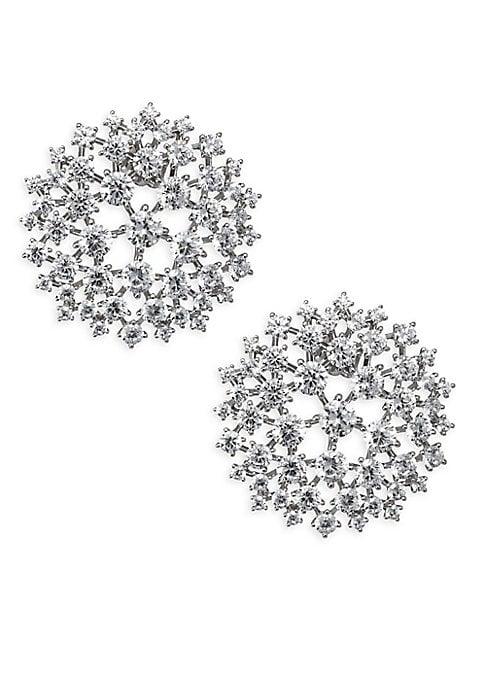 Adriana Orsini Leia Crystal & Rhodium-plated Button Earrings