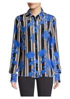 Diane Von Furstenberg Stripe Button-down Silk Shirt