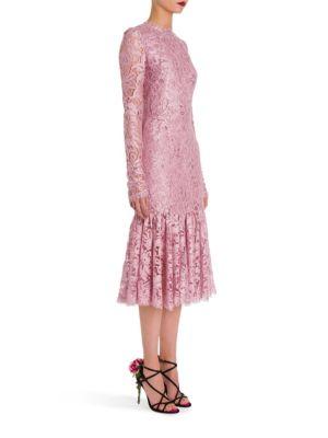 Dolce & Gabbana Jackie Lace Ruffle-hem Dress