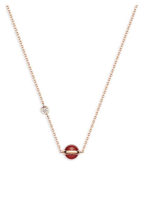 Piaget Possession Diamonds, Carnelian & 18k Rose Gold Pendant Necklace
