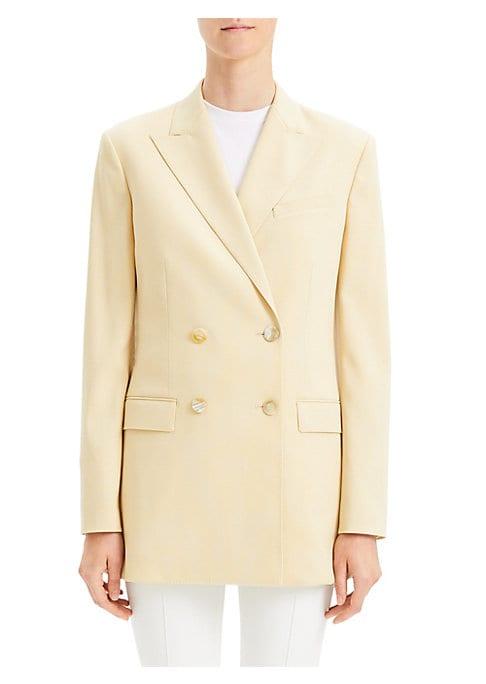 Theory Double-breasted Wool-blend Blazer
