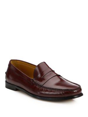 Saks Fifth Avenue Collection College Leather Penny Loafers