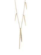 Alexis Bittar Miss Havisham Crystal Long Spear Necklace/goldtone