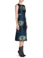 Fendi Heart Jacquard Front Slit A-line Dress