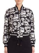 Moschino Printed Silk Bomber Jacket
