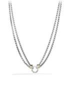 David Yurman Double Wheat Chain Necklace With Gold