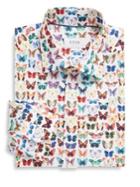 Eton Regular-fit Butterfly Printed Cotton Shirt