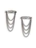 Marc Jacobs Safety Pin Layered Chain Stud Earrings